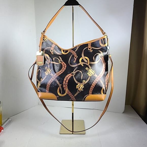LAUREN by RALPH LAUREN Caldwell Beltin Equestrian Design Convertible Hobo NEW - Picture 2 of 13